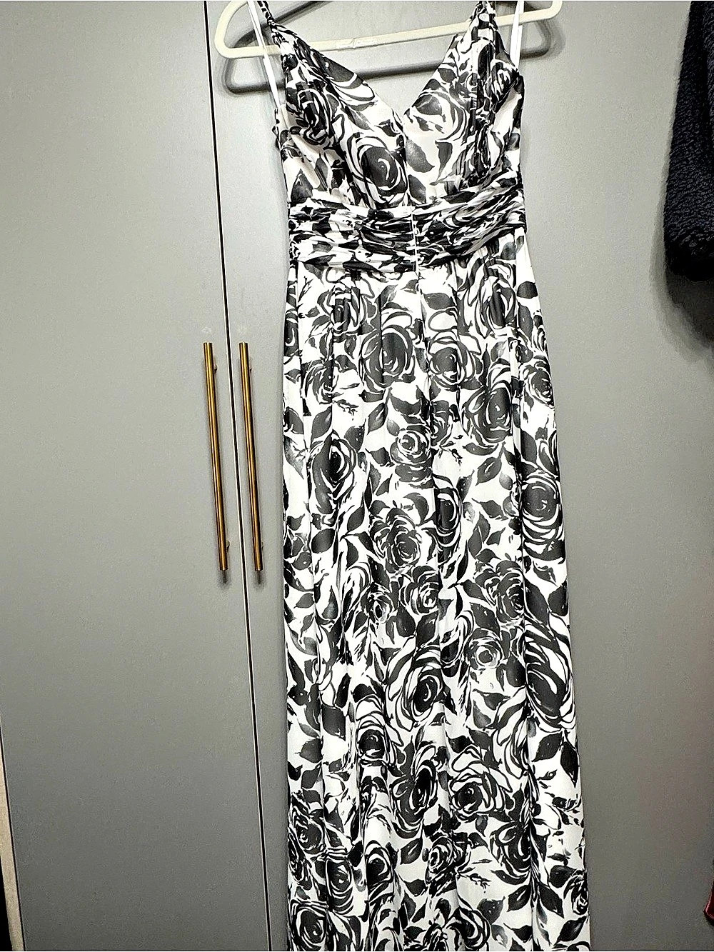 White House Black Market Floral Maxi Dress Black & White Size 2
